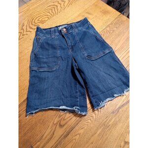 DEMOCRACY Jean Shorts Womens 6 BLUE Summer Spring Preowned Denim Raw Hem Summer